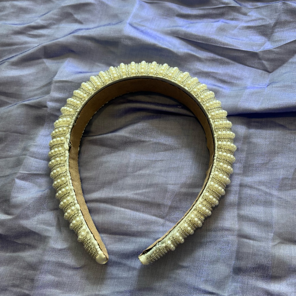 White Bridal Headband NWT